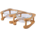 Ergonomic Dual Glass Pet Bowls