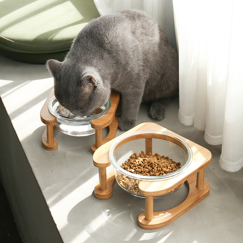 Ergonomic Dual Glass Pet Bowls